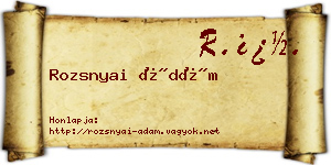 Rozsnyai Ádám névjegykártya