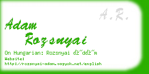 adam rozsnyai business card